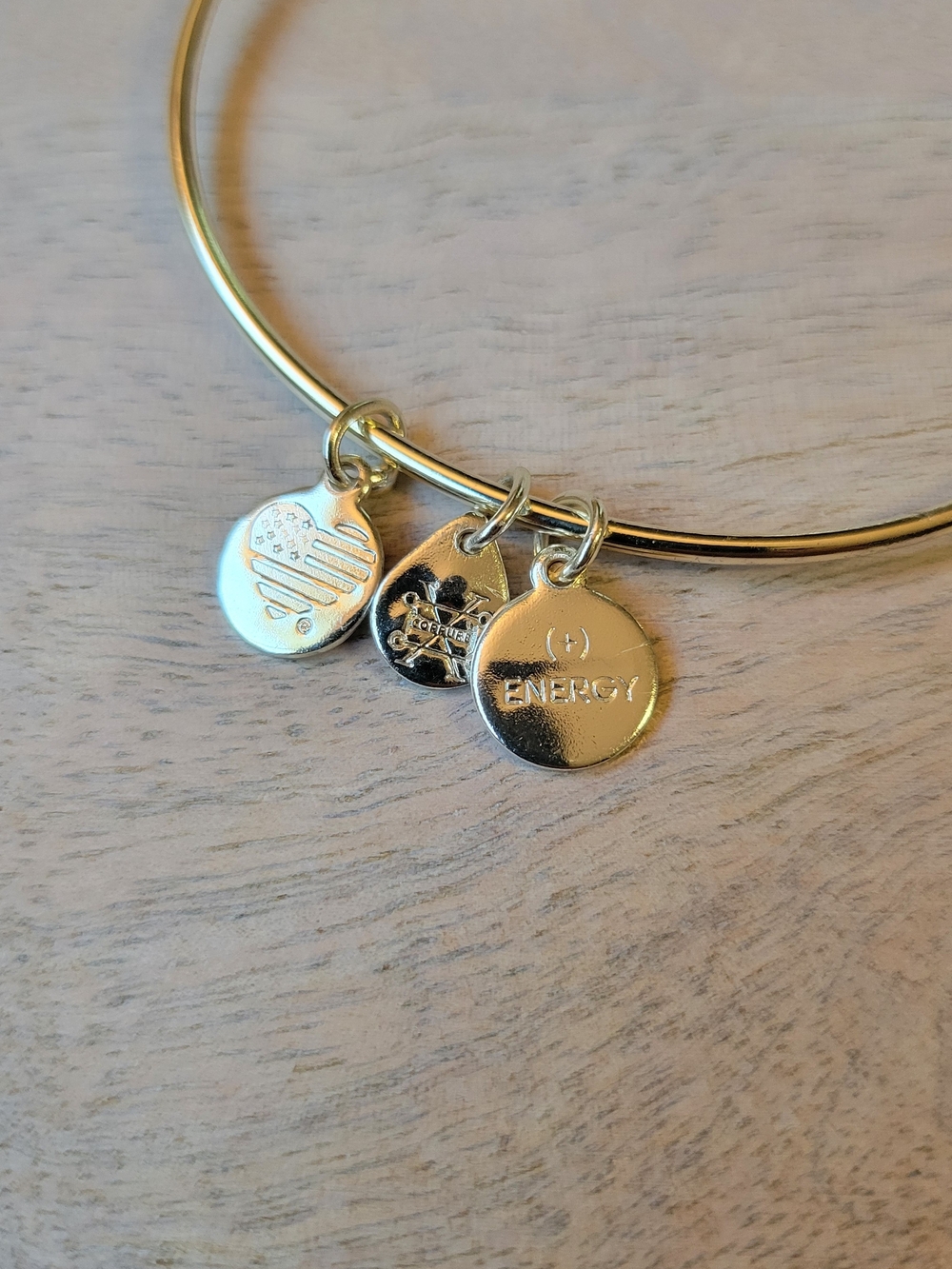Alex And Ani Silver Tone Butterfly Charm Bangle Bracelet - Picture 3 of 3